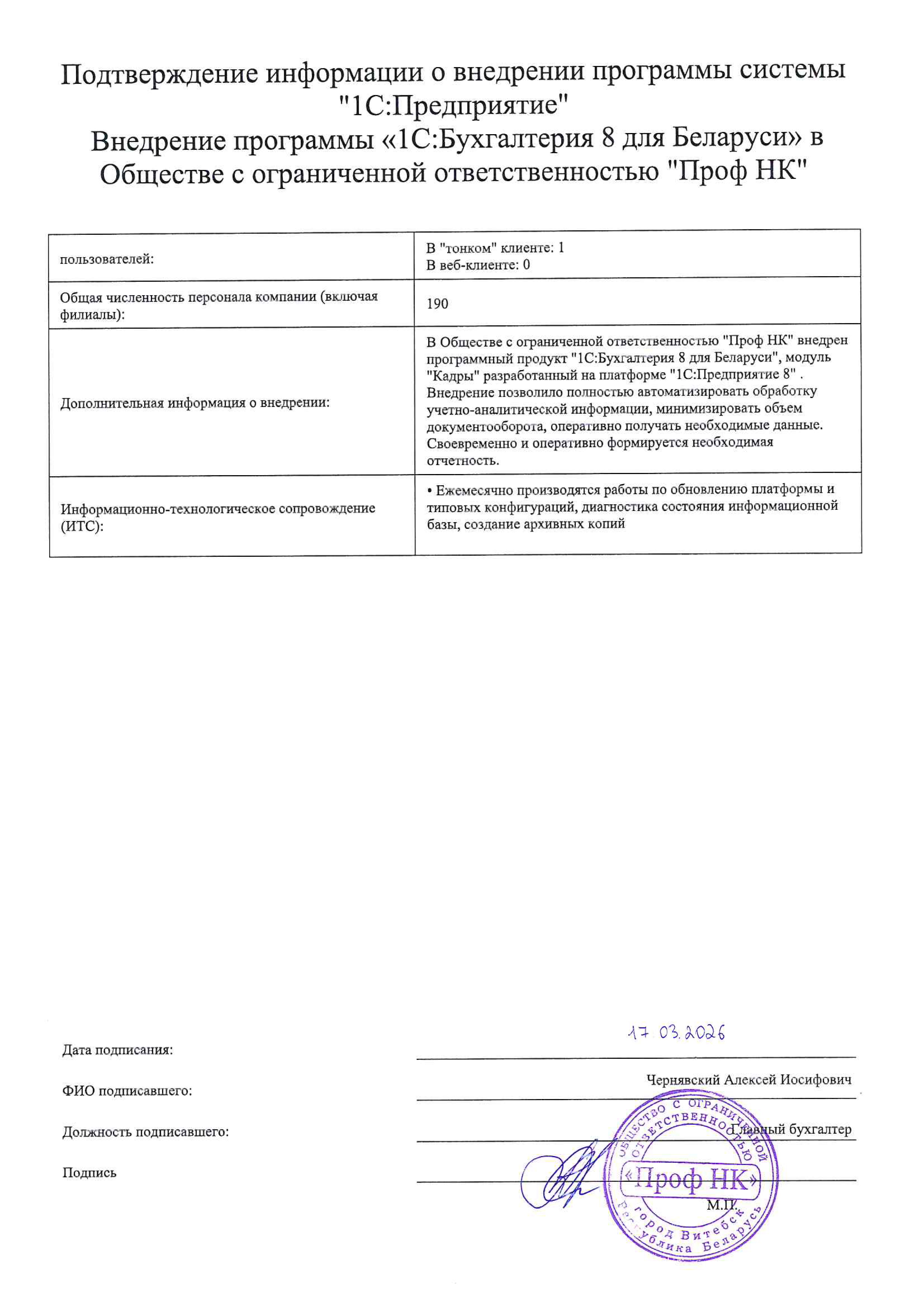 отзыв Внедрение 1С в Обществе с ограниченной ответственностью "Проф НК" о компании Интеллектуальные системы