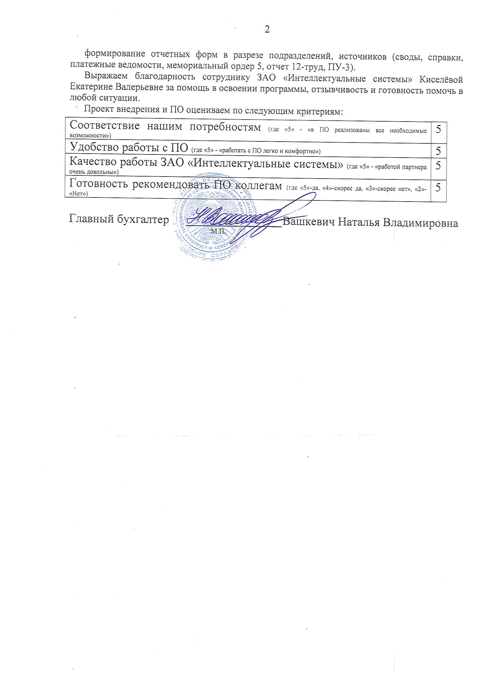 отзыв Внедрение 1С в Учреждении образования "Минское государственное областное училище олимпийского резерва" о компании Интеллектуальные системы